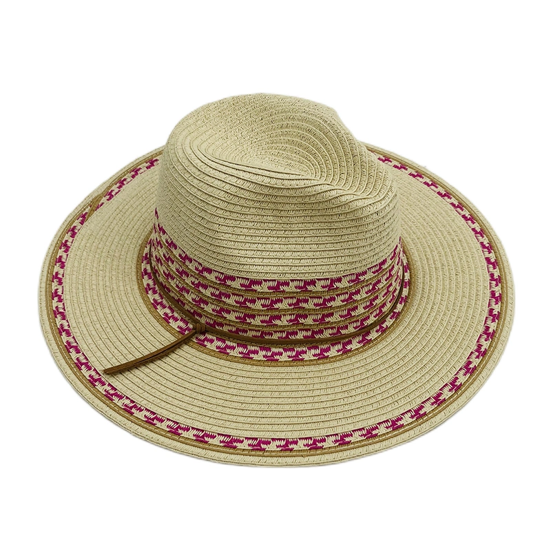 Luxury Beach Sunshade Foldable Wide Brim Panama Straw Hats for Women Lady