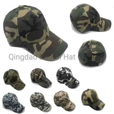 Casquettes de baseball camouflage 100 % polyester Chapeaux vierges