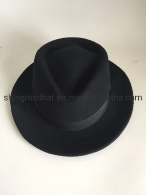 Chapeau Panama en Feutre Fedora à Large Bord 100% Laine pour Femme