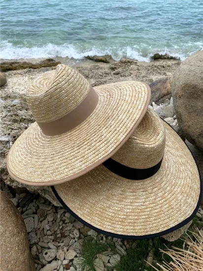 Chapeau Fedora en laine classique pour femme avec boucle de ceinture en feutre à large bord Panama